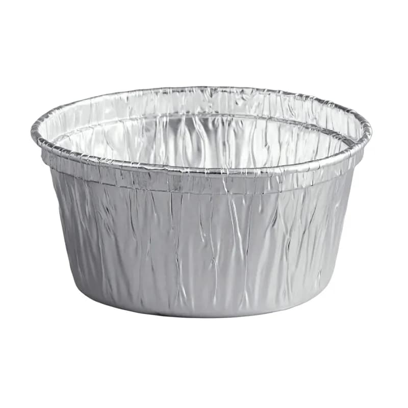 Souffle & Portion Cup 4 OZ Aluminum Silver Round Full Curl 1000/Case