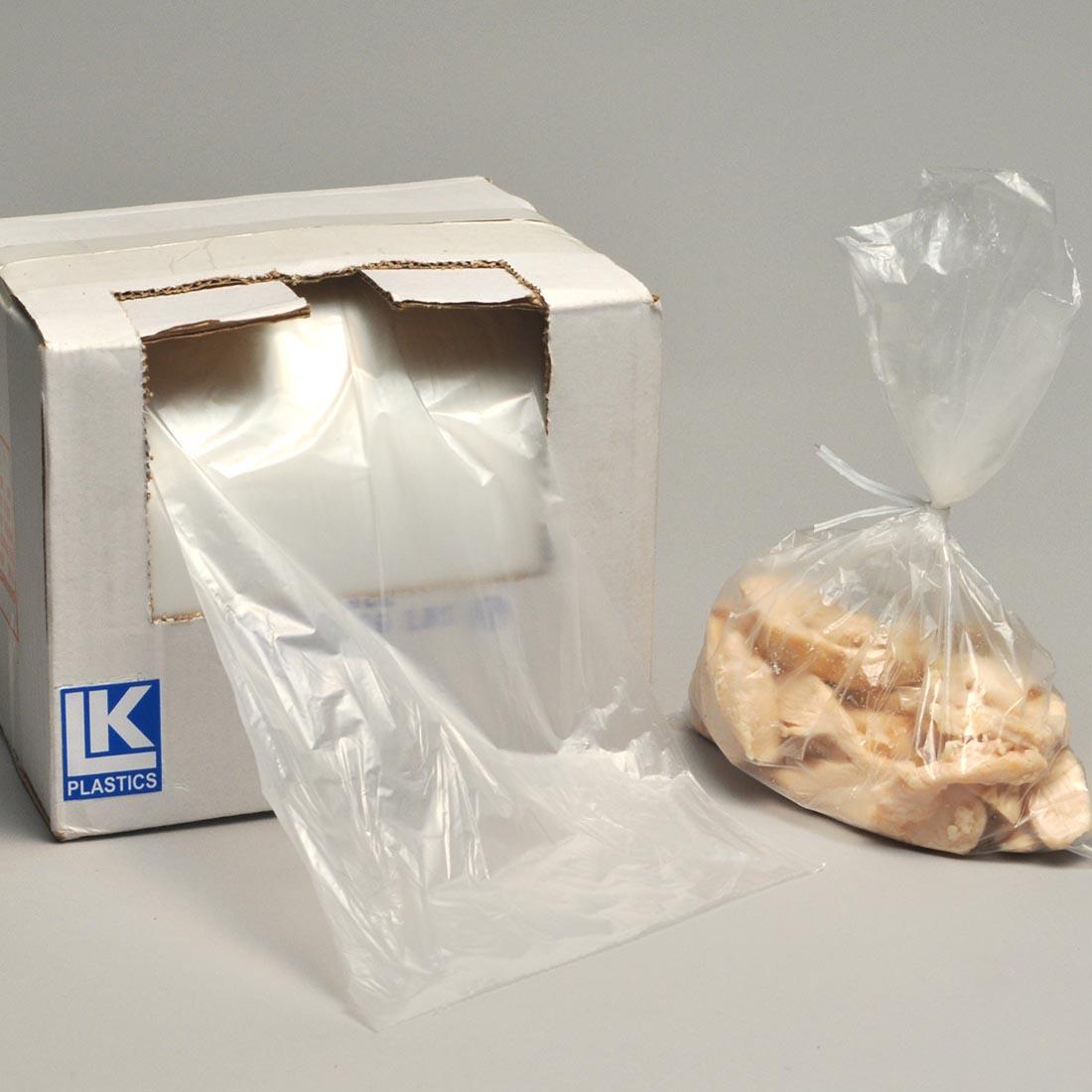 Utility Bag 12X18 IN High-Density Polyethylene (HDPE) 0.5MIL Clear With Open Ended Closure With Ties Flat 1000/Roll