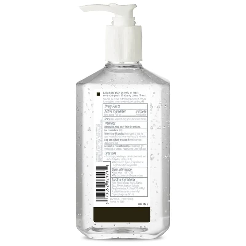 Purell® Hand Sanitizer Gel Pump Bottle 12 FLOZ 2.25X2.7X6.63 IN Clean Scent 70% Ethyl Alcohol 12/Case