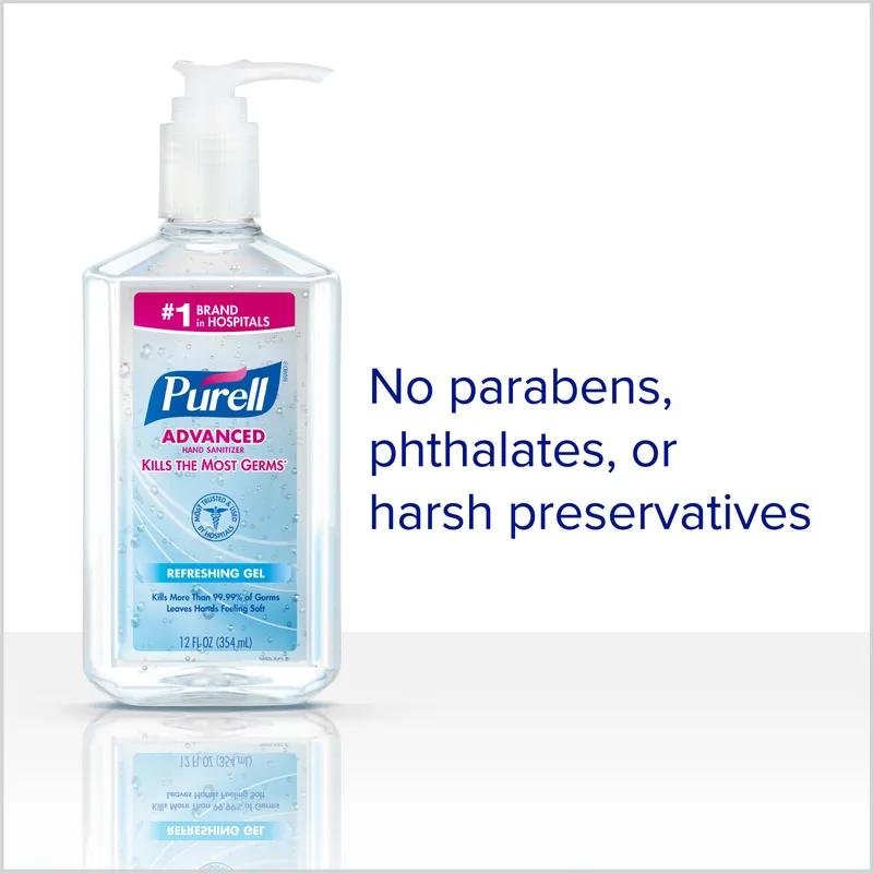 Purell® Hand Sanitizer Gel Pump Bottle 12 FLOZ 2.25X2.7X6.62 IN Clean Scent 70% Ethyl Alcohol 12/Case