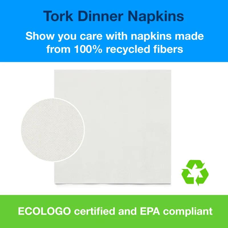 Tork Dinner Napkins Universal 17X16.875 IN 8.5X8.5 IN White Paper 1PLY 1/4 Fold Embossed 334 Count/Pack 12 Packs/Case