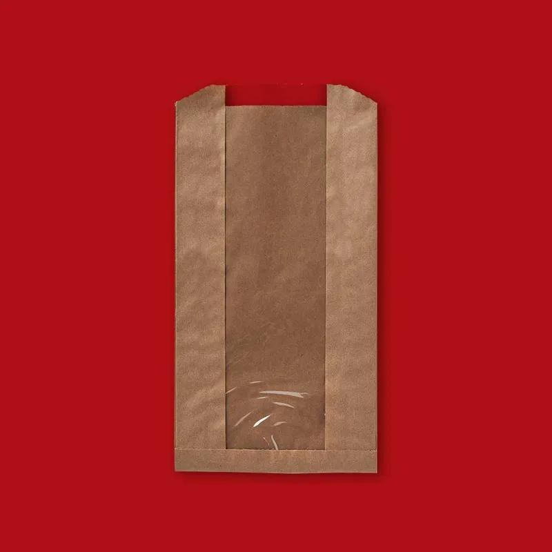 Sandwich Bag 5.5X2X10 IN Kraft Paper PET With Window 1000/Case