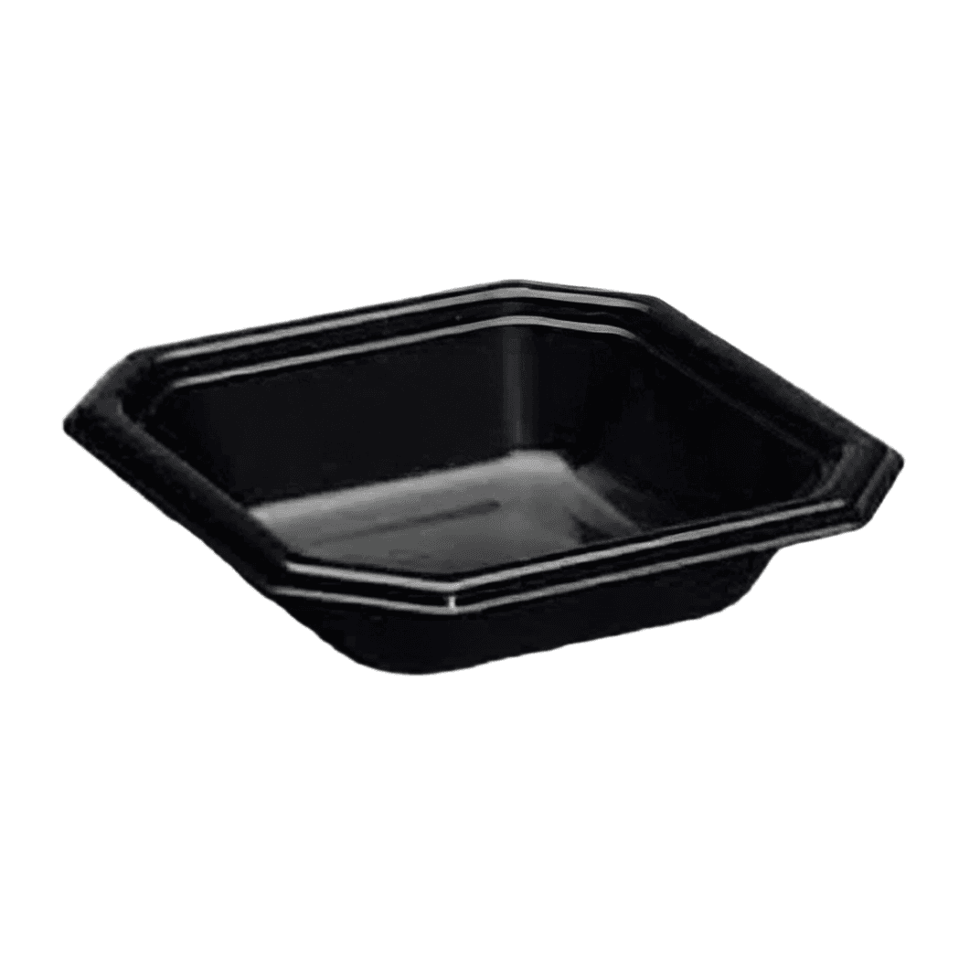 Take-Out Container Base 20 OZ Polystyrene Foam Black Laminated 4/Case