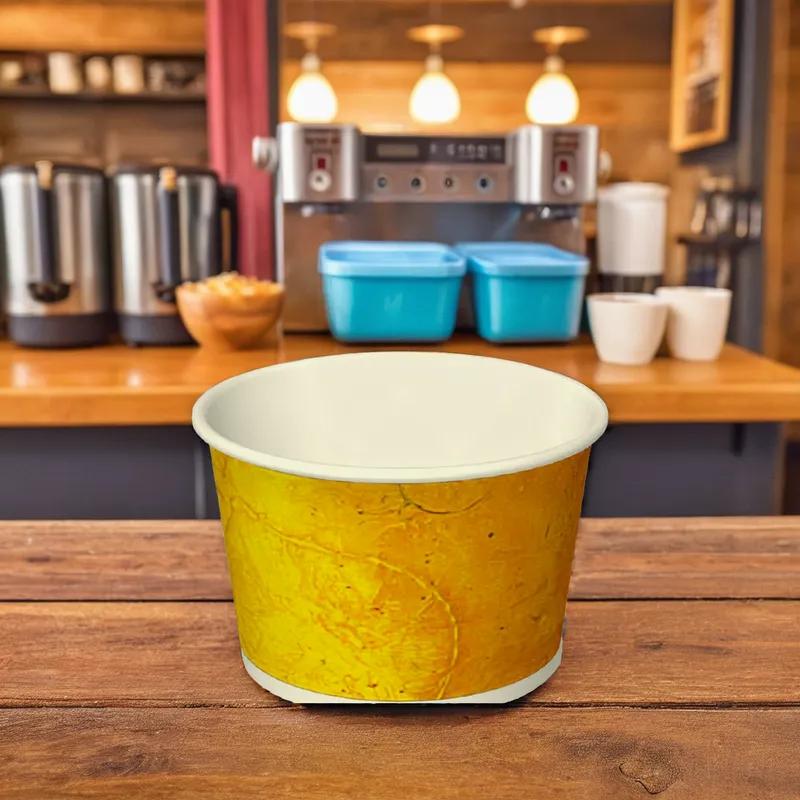 Food Container Base 8 OZ Double Wall Poly-Coated Paper Multicolor Round 1000/Case