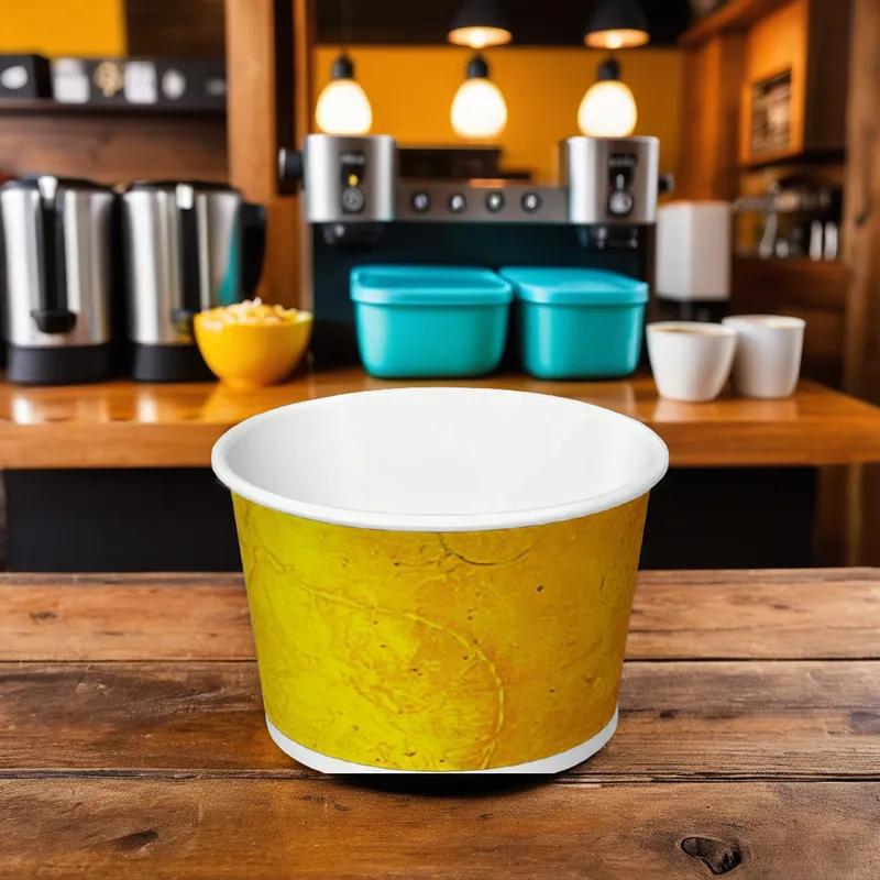 Food Container Base 8 OZ Double Wall Poly-Coated Paper Multicolor Round 1000/Case