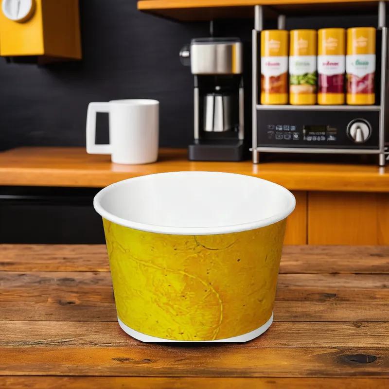 Food Container Base 8 OZ Double Wall Poly-Coated Paper Multicolor Round 1000/Case