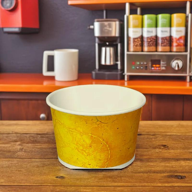Food Container Base 8 OZ Double Wall Poly-Coated Paper Multicolor Round 1000/Case