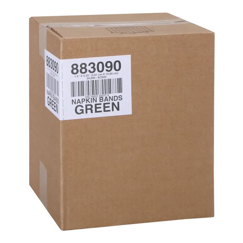 Napkin Bands Green Paper 8/Case