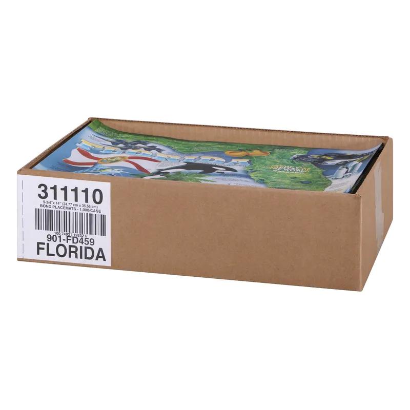 Placemat 9.75X14 IN Map of Florida Paper 1000/Case