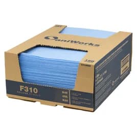 SaniWorks® Cleaning Towel 13X21 IN Poly Blend Rayon Blue Deluxe Thick Soft 150/Case