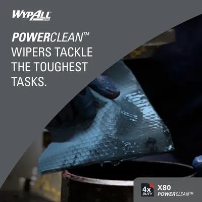 WypAll® X80 Cleaning Towel 11.1X16.8 IN Heavy Duty HydroKnit Blue Brag Box 160/Case
