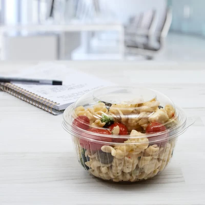 Dart® PresentaBowls® Bowl & Lid Combo With Dome Lid 16 OZ PET Clear Round Unhinged Freezer Safe 252/Case