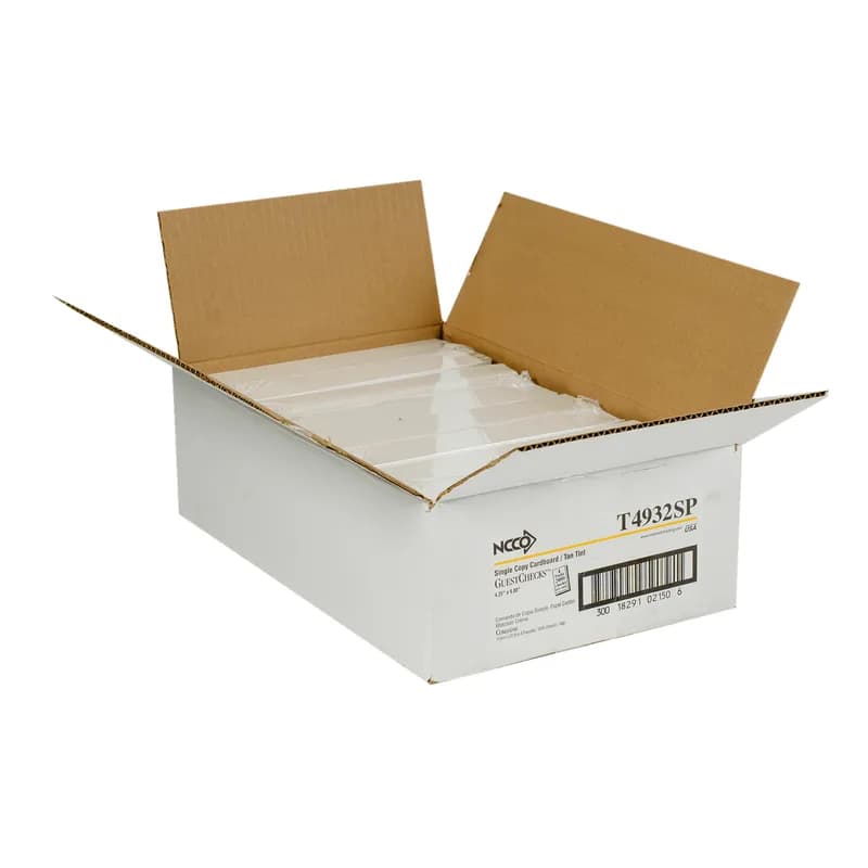 Guest Check Large (LG) 4.25X9 IN Paper Cardboard Tan 1-Part 2000/Case