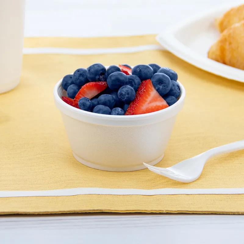 Dart® J Cup® Food Container Base 8 OZ EPS White Squat Insulated 50 Count/Pack 20 Packs/Case 1000 Count/Case