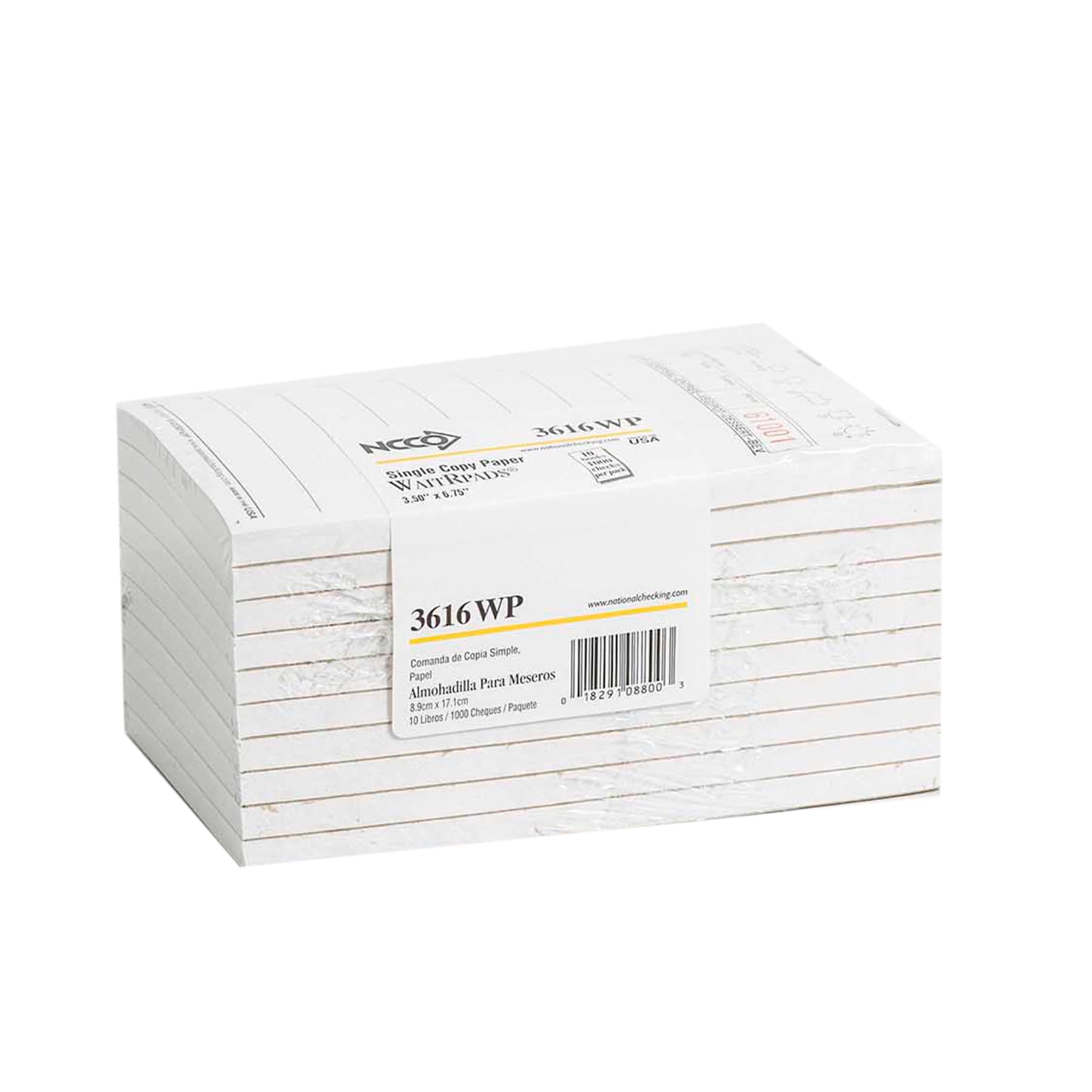 Guest Check 3.5X6.75 IN White Medium Single Copy Paper 100 Count/Pack 50 Packs/Case