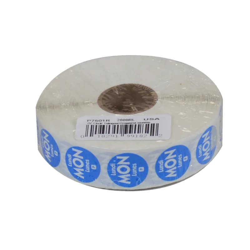 Monday Label Trilingual Permanent 2000/Roll