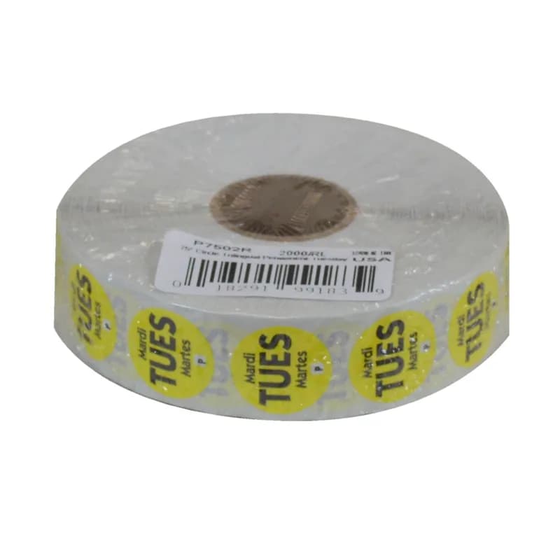 Tuesday Label Trilingual Permanent 2000/Roll