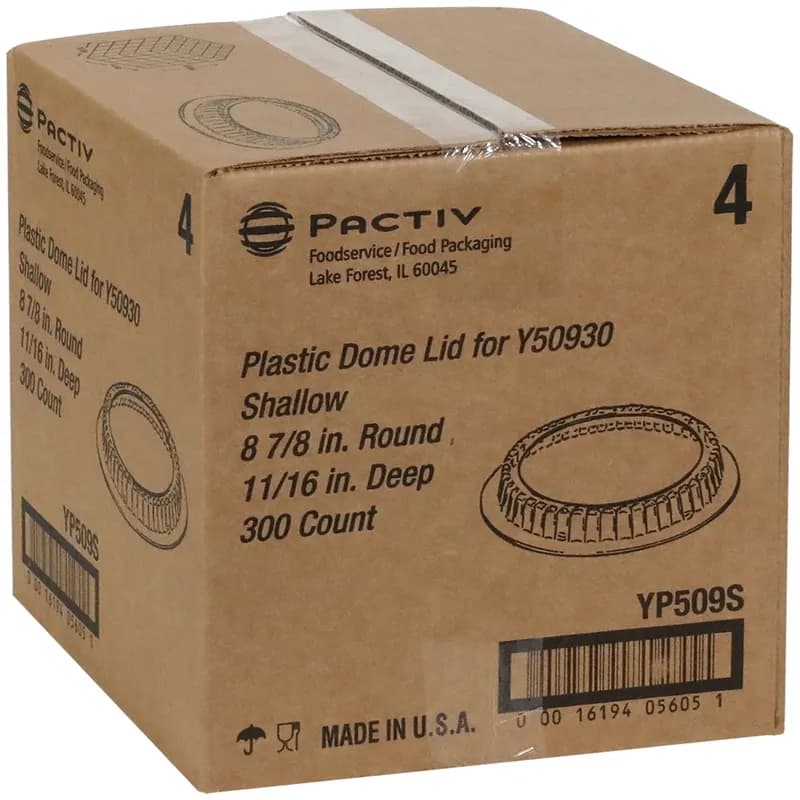 Lid Dome 8.9X0.7 IN 1 Compartment OPS Clear Round Shallow For Container 300/Case