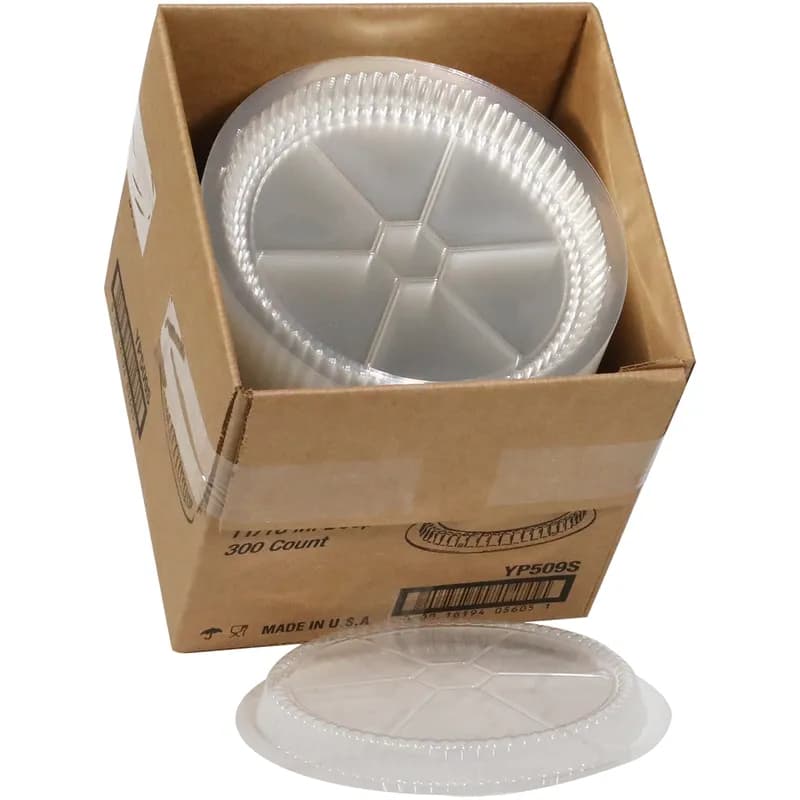 Lid Dome 8.9X0.7 IN 1 Compartment OPS Clear Round Shallow For Container 300/Case