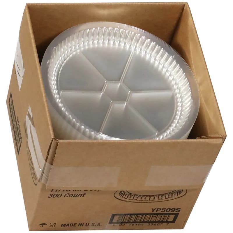 Lid Dome 8.9X0.7 IN 1 Compartment OPS Clear Round Shallow For Container 300/Case