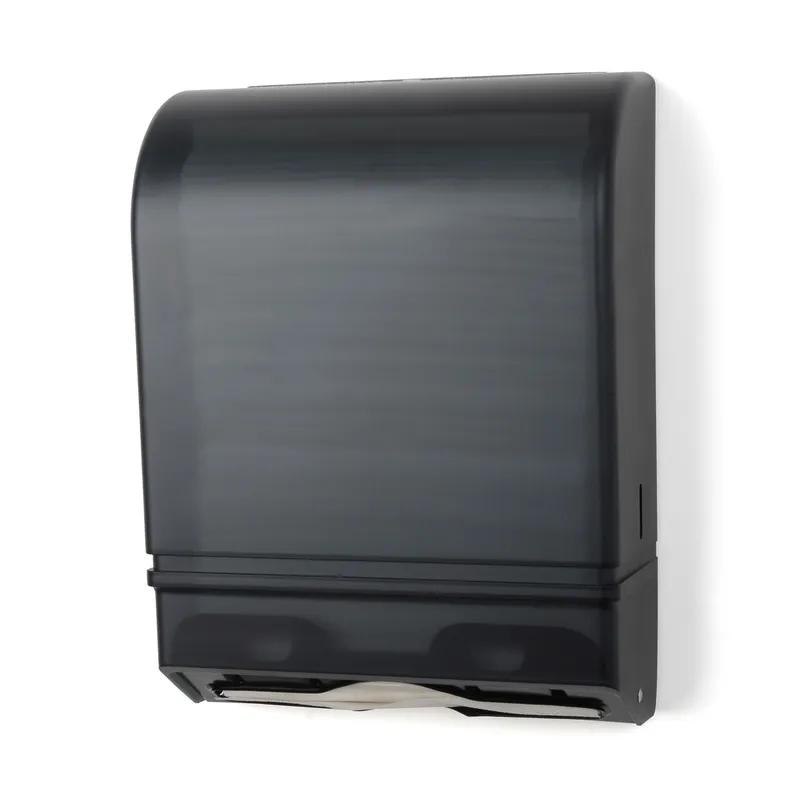 Paper Towel Dispenser 5X11.375X15.25 IN Plastic Steel Translucent Black Folded Towel 1/Each