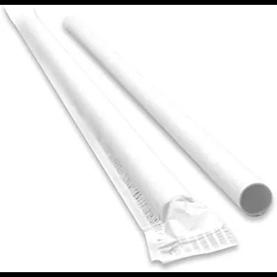 Aardvark® Jumbo Straw 10 IN Paper White Wrapped 3200/Case