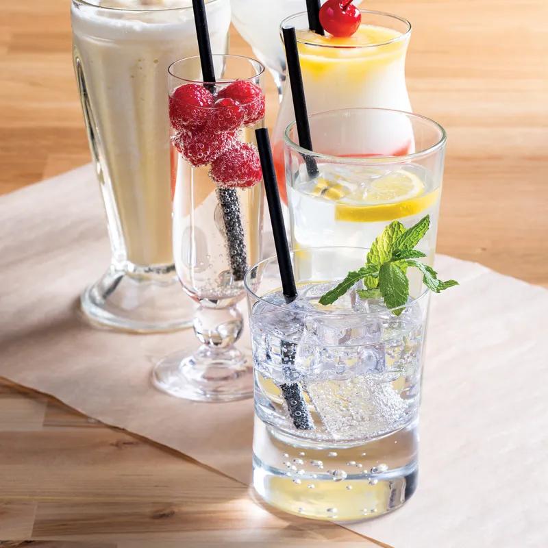 Aardvark® Giant Straw 7.75 IN Paper Black Wrapped 2400/Case