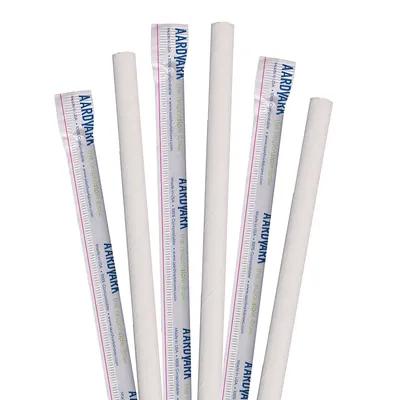 Aardvark® Giant Straw 0.292X7.75 IN Paper White Paper Wrapped 2400/Case