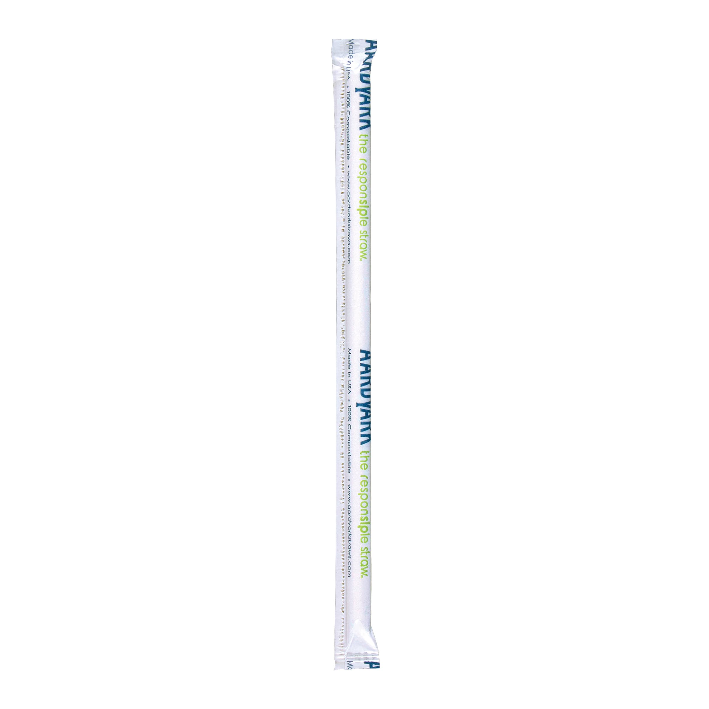 Aardvark® Giant Straw 0.292X7.75 IN Paper White Paper Wrapped 2400/Case
