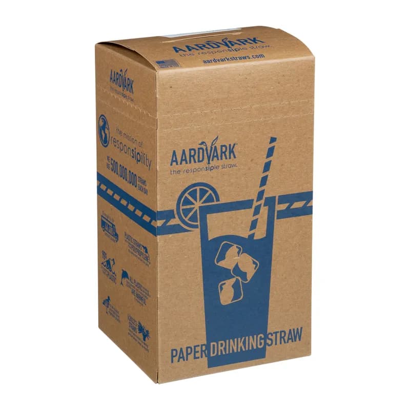 Aardvark® Giant Straw 0.292X7.75 IN Paper White Paper Wrapped 2400/Case