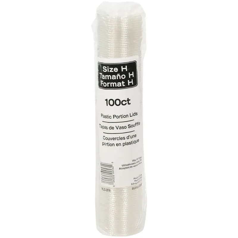 Lid Flat 2.54X0.23 IN 1 Compartment PET Clear For 2 OZ Souffle & Portion Cup 2400/Case