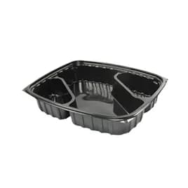 Dart® ClearPac® Take-Out Container Base 9X7.4X1.7 IN 3 Compartment OPS Black Rectangle 252/Case