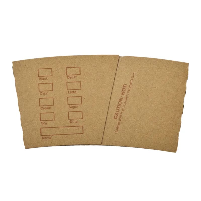 ENVIROLINES Cup Sleeve Kraft 100 Count/Pack 10 Packs/Case 1000 Count/Case