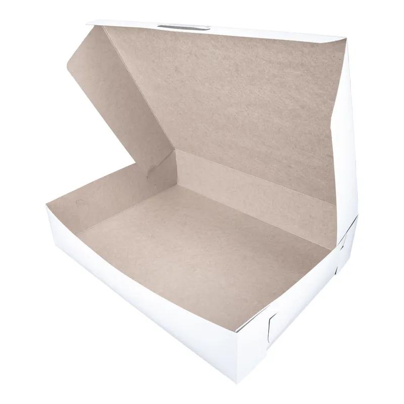Bakery Box 19X14X4 IN Clay-Coated Kraft Board White Kraft Rectangle Lock Corner 50/Bundle