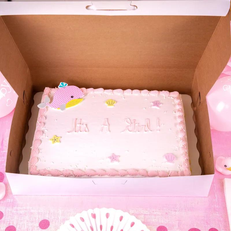 Bakery Box 19X14X4 IN Clay-Coated Kraft Board White Kraft Rectangle Lock Corner 50/Bundle