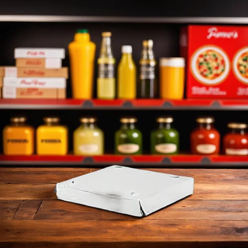 Pizza Box 10X10X1.5 IN White Corner Lock 100/Bundle