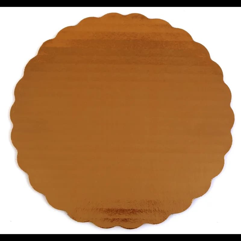 Cake Board 8 IN Corrugated Paperboard Gold Round 200/Case
