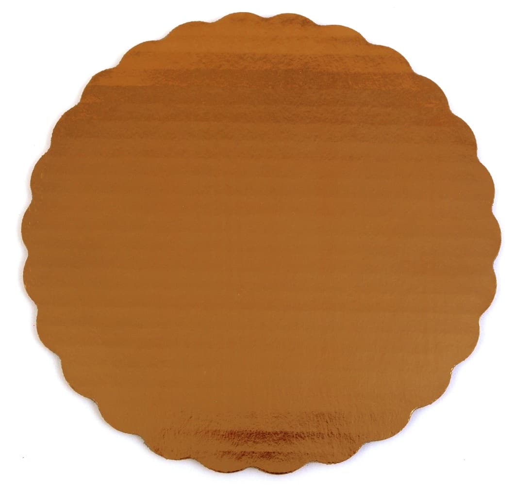 Cake Board 8 IN Corrugated Paperboard Gold Round 200/Case