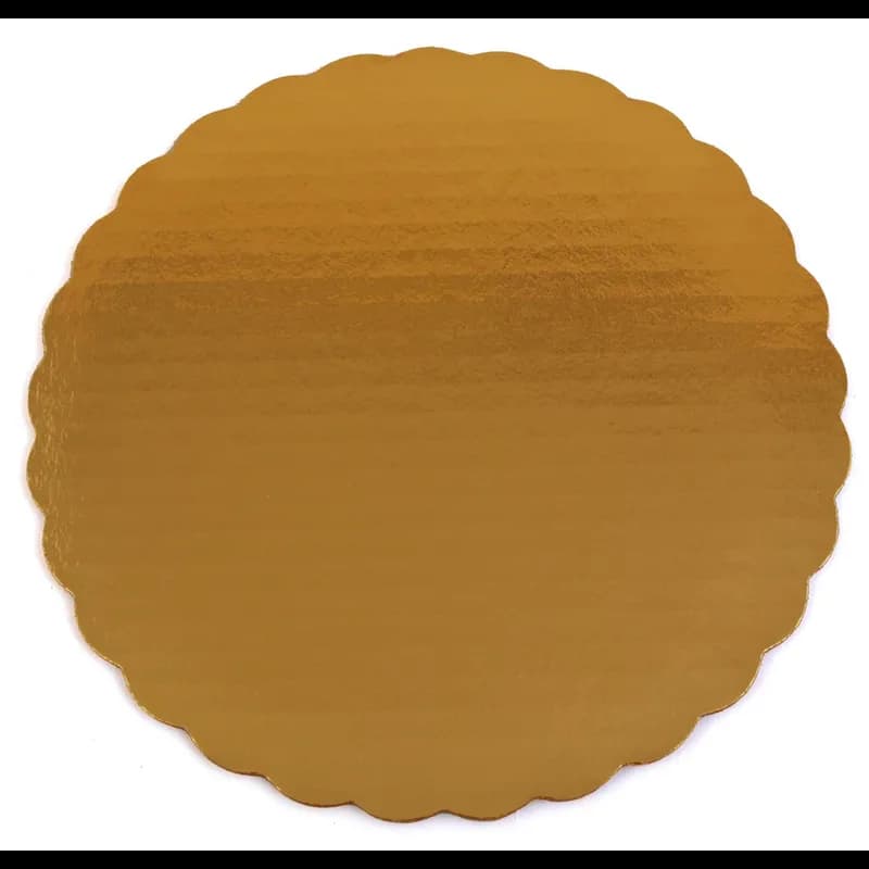Cake Board 9 IN Gold Foil Circle Single Wall 200/Case