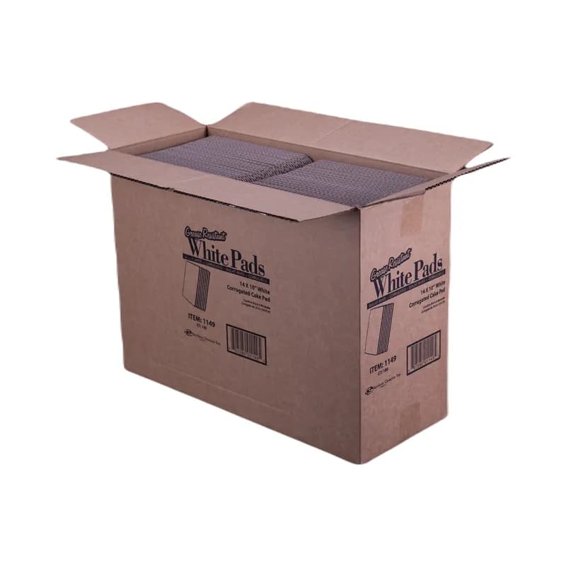 Cake Pad 14X10 IN Corrugated Paperboard White Rectangle Single Wall 100/Case