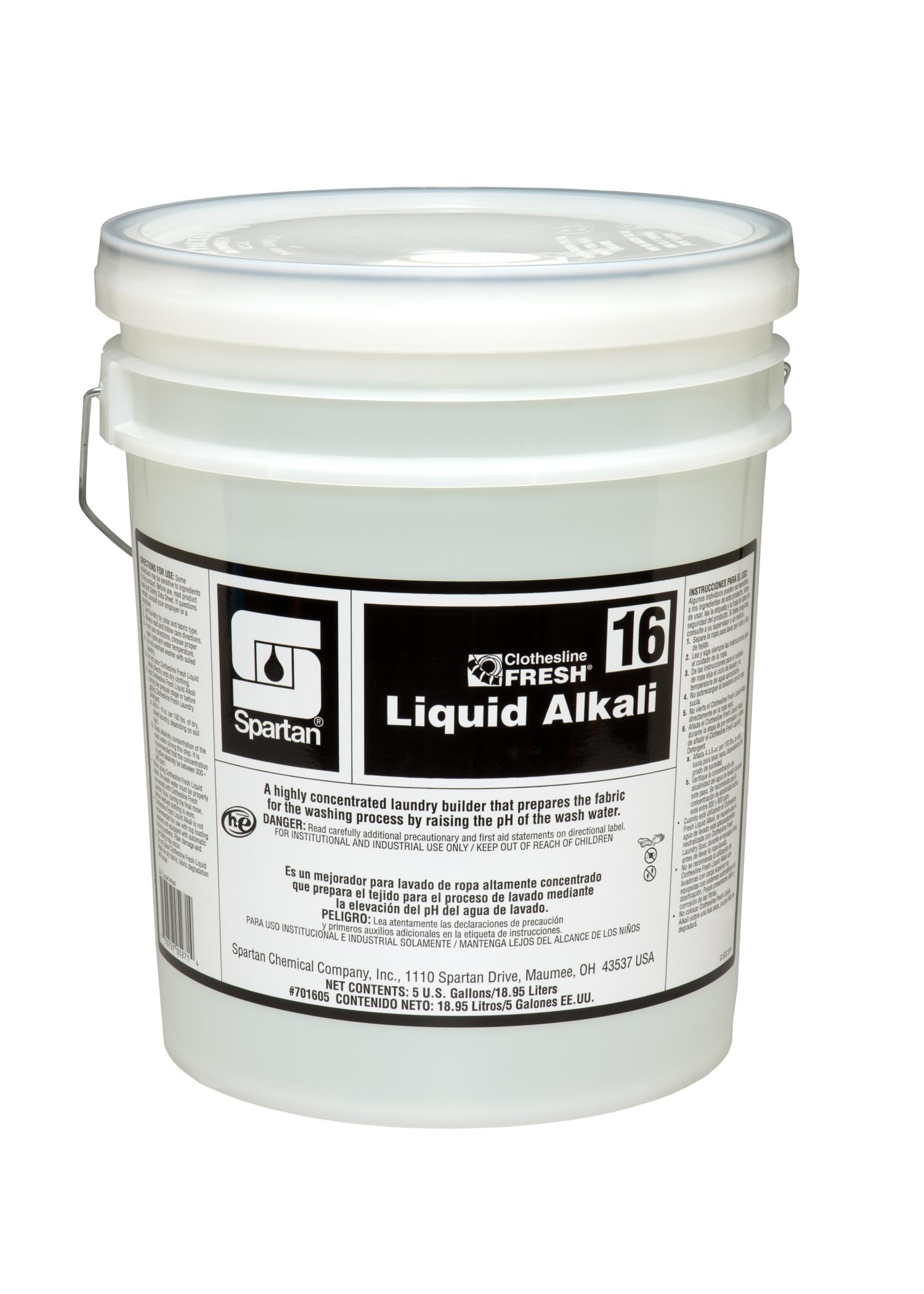 Clothesline Fresh® Liquid Alkali 16 Mild Scent Laundry Builder 5 GAL Alkaline Liquid 1/Pail
