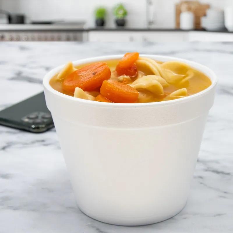 Dart® J Cup® Food Container Base 24 OZ EPS White Round Insulated 25 Count/Pack 20 Packs/Case 500 Count/Case