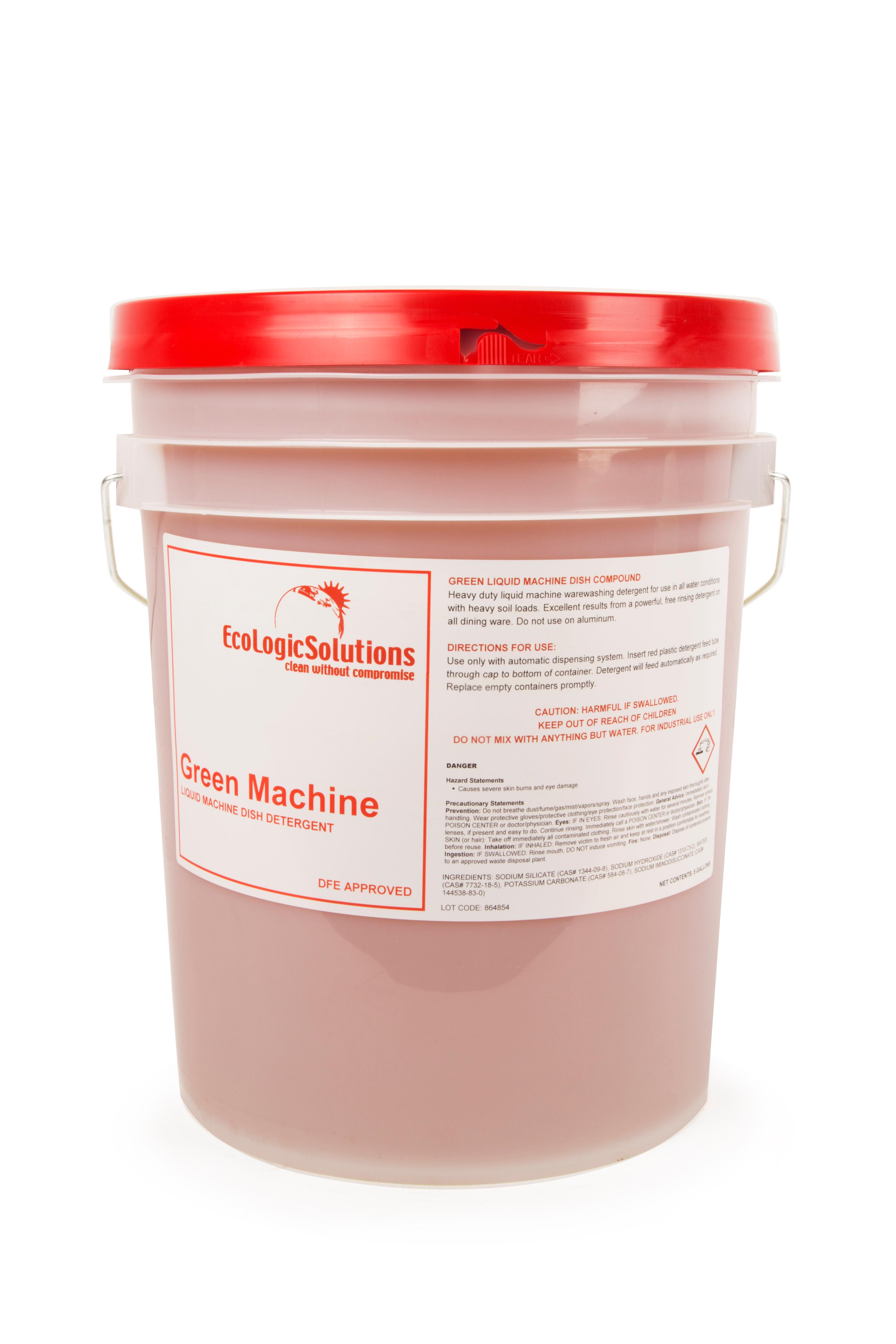 Green Machine Dishmachine Detergent 5 GAL Liquid 1/Pail