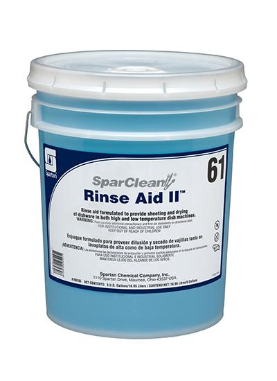 SparClean® Rinse Aid II 61 Mild Scent 5 GAL Acidic All Temperature 1/Pail