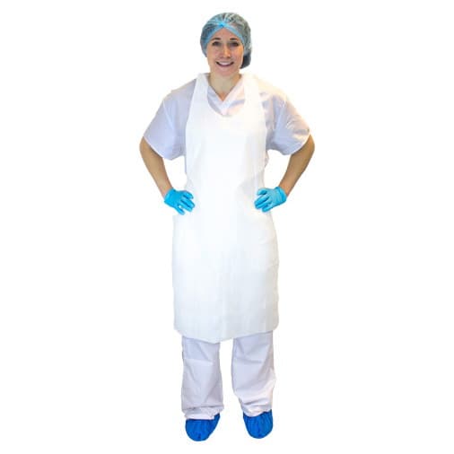 Apron Large (LG) 48X24 IN White 1MIL PE 1000/Case