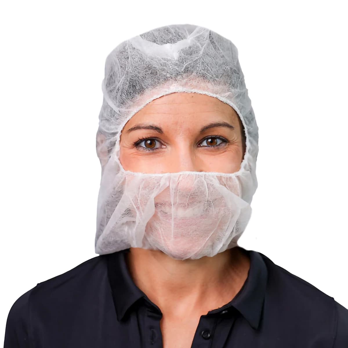 Facial Hair Hood Large (LG) White PP 1000/Case