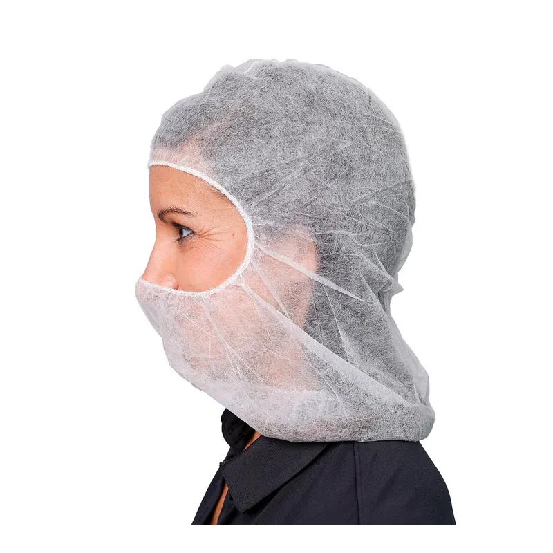 Facial Hair Hood Large (LG) White PP 1000/Case