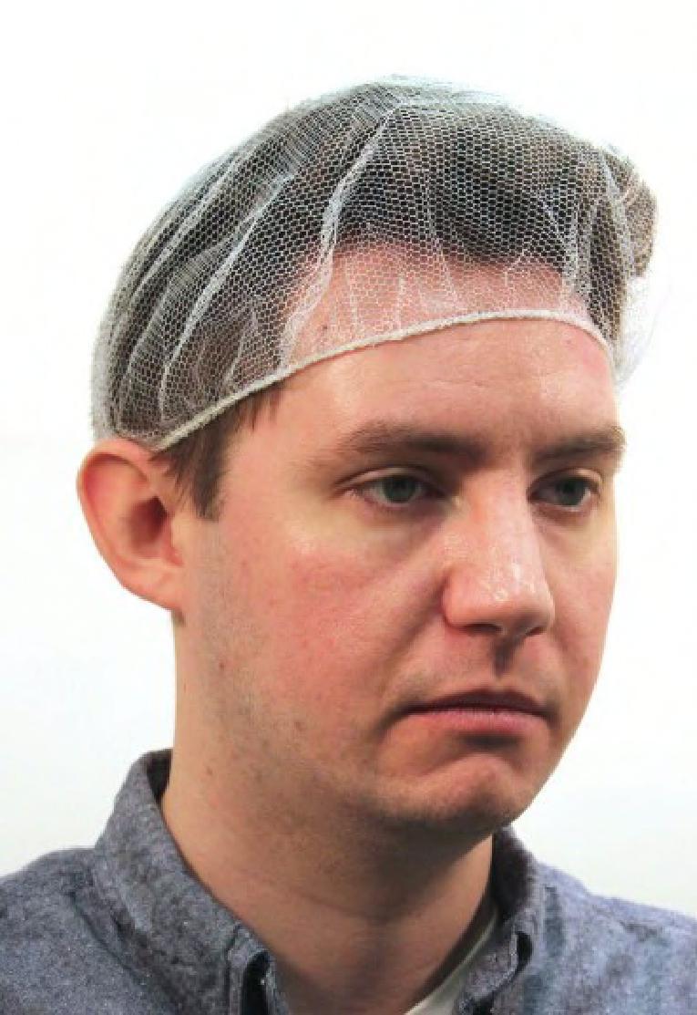 Hairnet 24 IN White Heavyweight Polyester Mesh 100 Count/Bag 10 Bags/Case