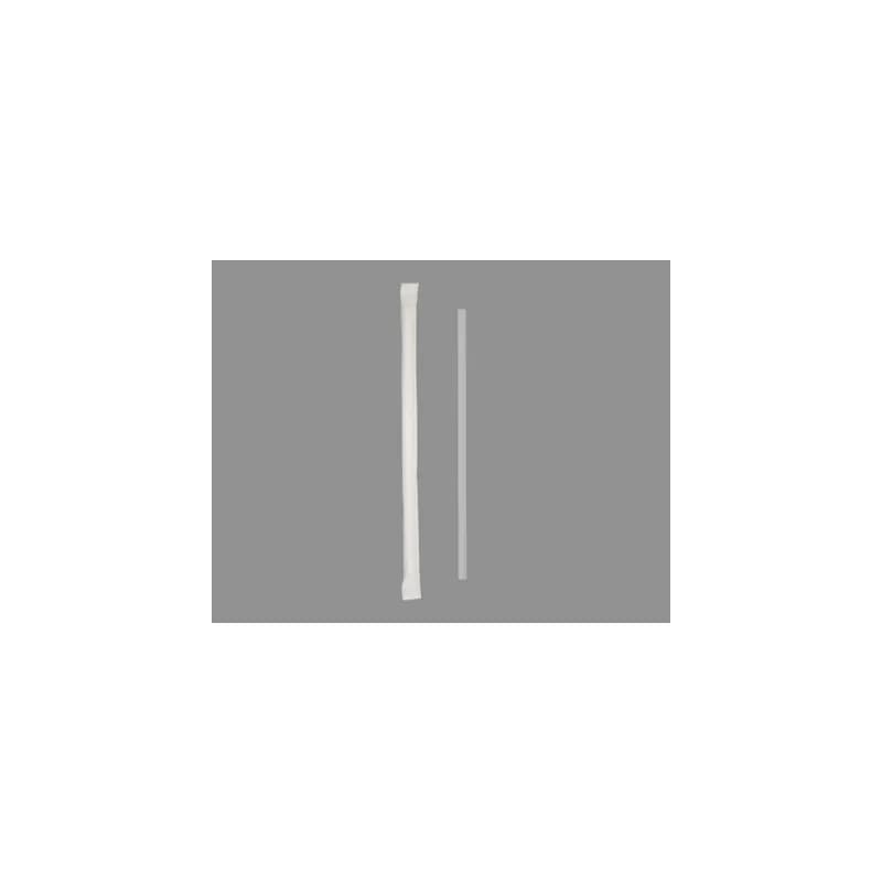 Jumbo Straw 0.236X7.75 IN PP Clear Paper Wrapped 500/Box