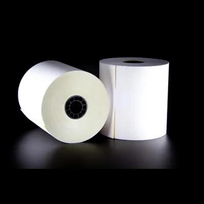 Register Tape Roll 3IN X100FT Paper 2PLY White Canary With 0.438IN Core Roll 50/Case
